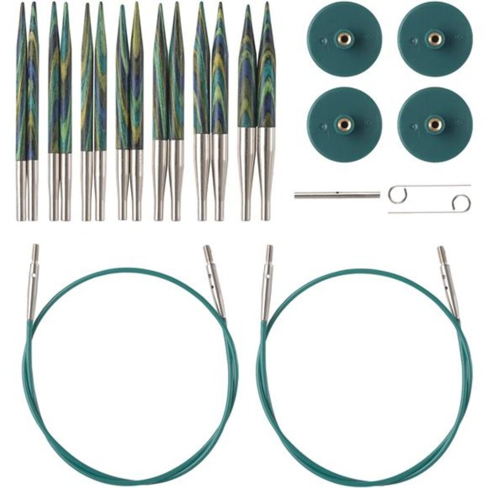 Knit Picks Options 2-3/4" Short Tip Interchangeable Wood Knitting Needle Set